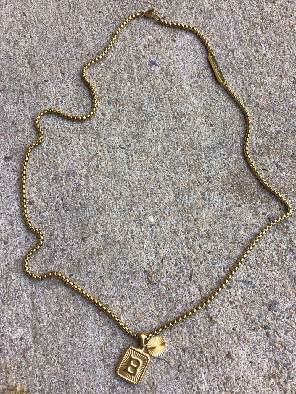 Gold “B” Initial Necklace by Kitsune